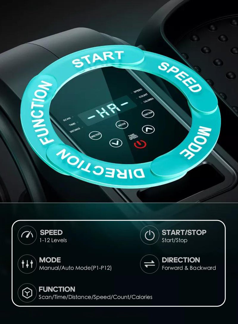 HomarKet Under Desk Elliptical Machine, Electric Elliptical Leg Exerciser for Seniors with 12 Adjustable, Portable Quiet Elliptical Exercise Machine, Seated Pedal Exerciser with Remote Control,Black - Image 4